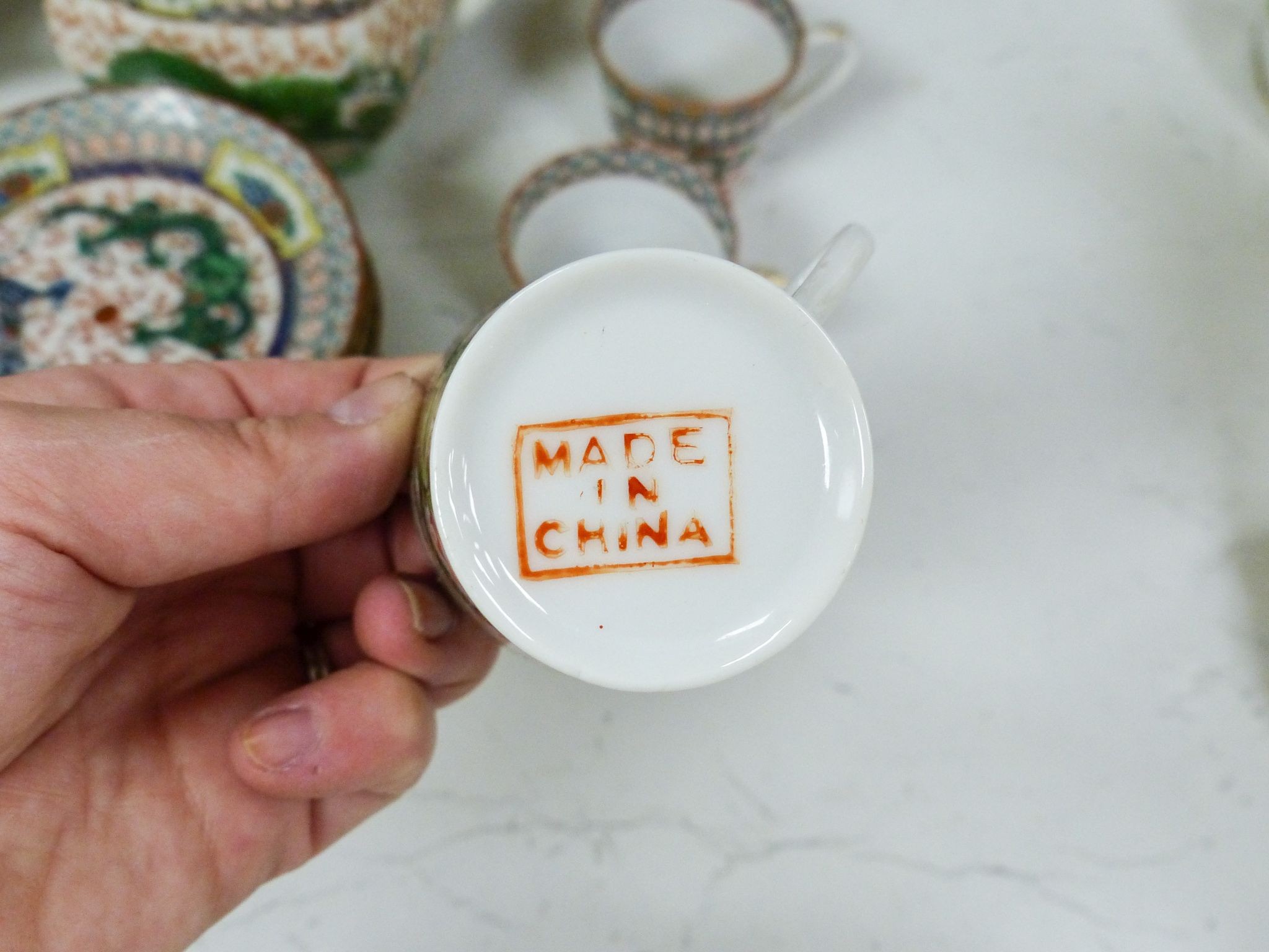 A Cantonese porcelain part tea and coffee set